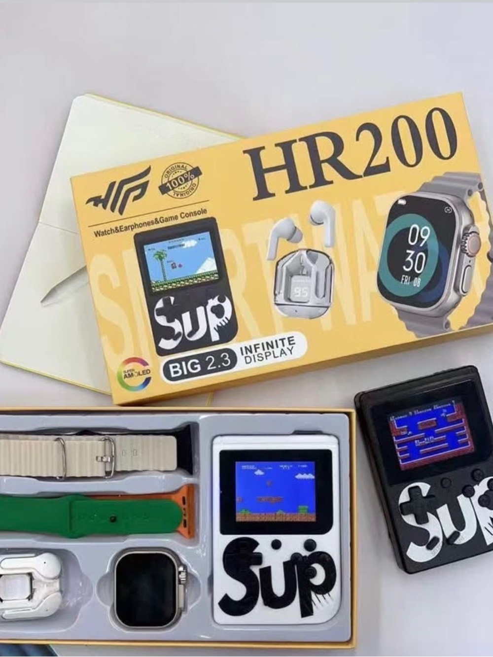 HR200 Sup Retro Game, Watch & Earphones Set